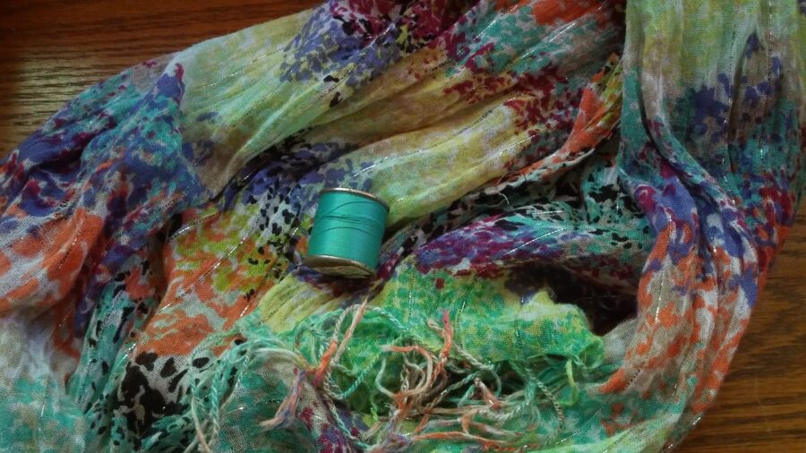 Colorful Scarf with Thread