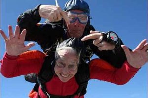 90 Year old skydiver