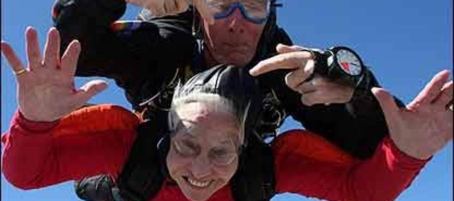 90 Year old skydiver